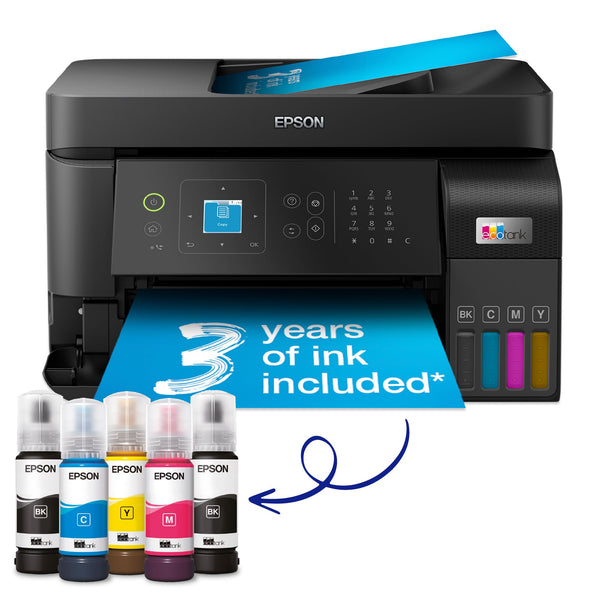 Epson EcoTank ET-2850 A4 Multifunction Air Print and Wi-Fi Ink Tank Printer with double sided printing, Up To 3 Years Of Ink Included