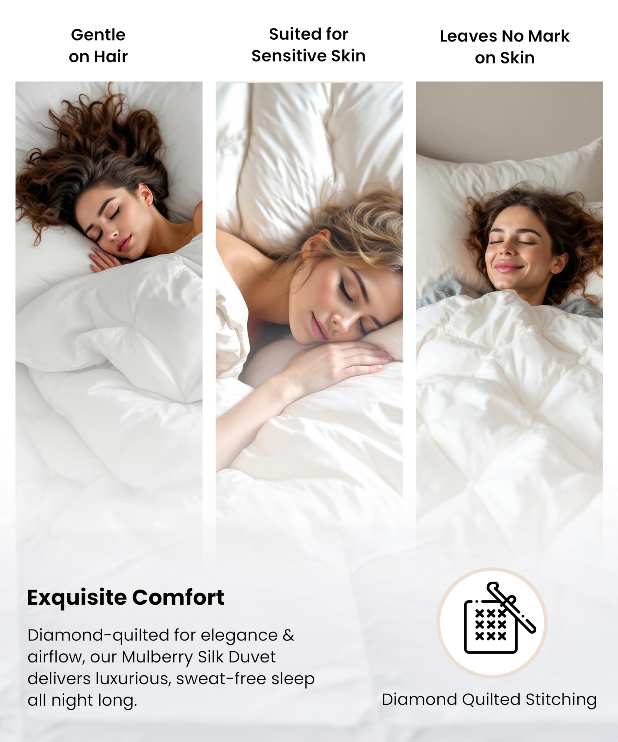 LuxBedCo Mulberry Silk Duvet with Egyptian Cotton Casing - Soft & Luxurious Silk Bedding for Winter & Summer Use - Double Duvet