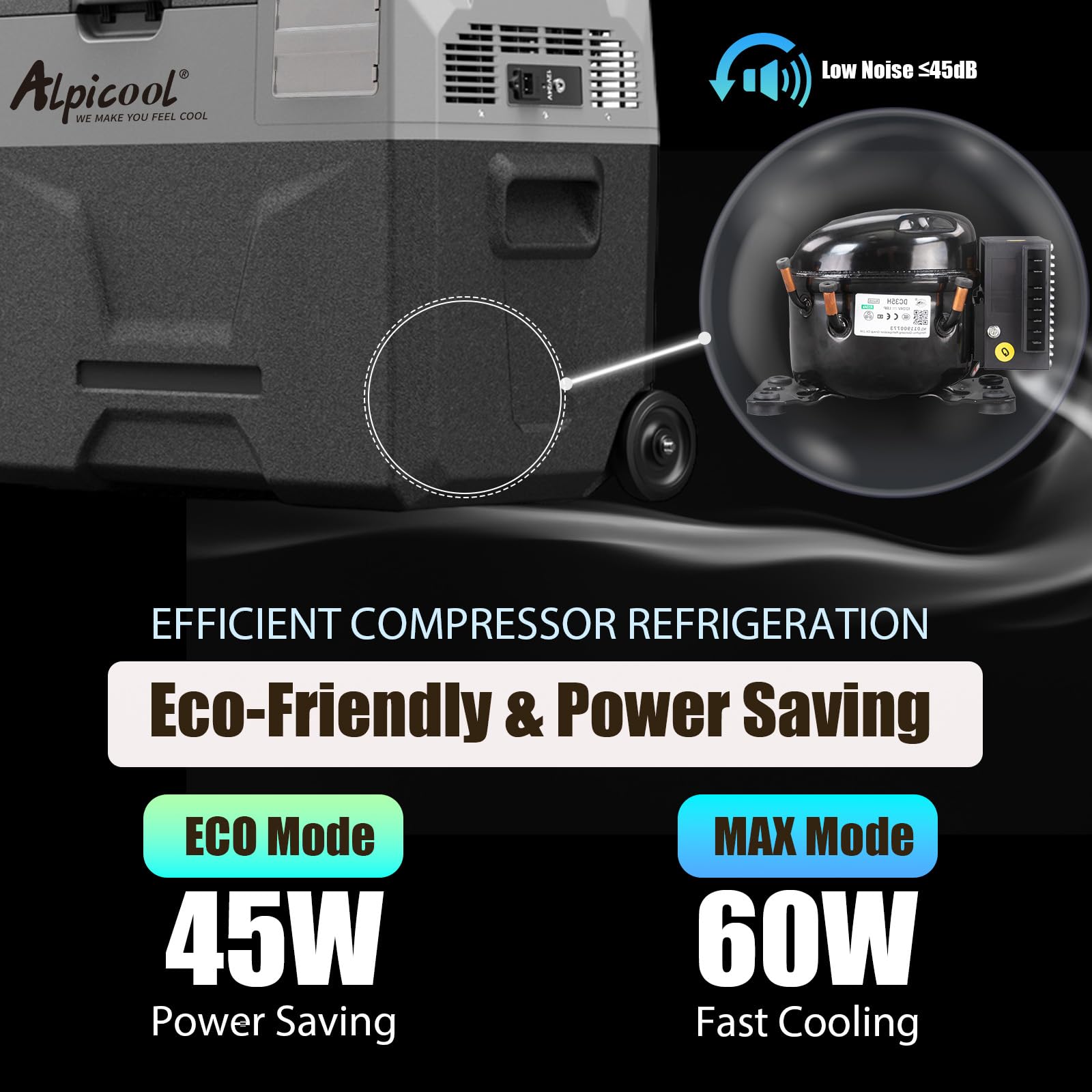 Alpicool CX30 30L Compressor Car Refrigerator, Portable Camping Fridge DC 12v Freezer for Truck, Campervan, RV, Boat, -20℃ to 20℃, with Telescopic Handle, USB Socket