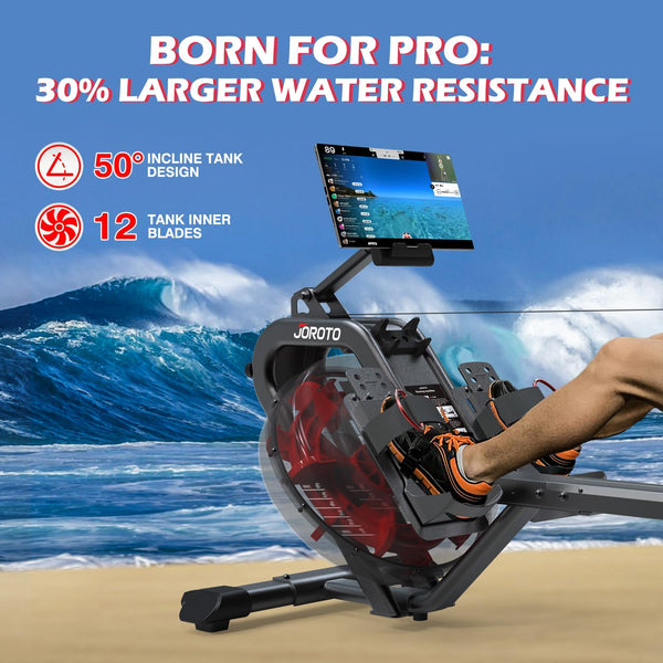 JOROTO MR23 Rowing Machines for Home Gym Foldable Rower Machine 300 LBS Weight Capacity with Bluetooth Function, Ipad Holder