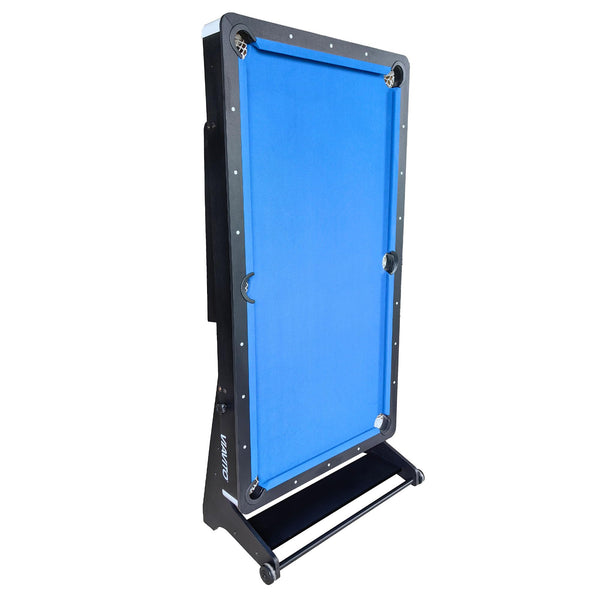 VIAVITO PT100X Folding Pool Billiards Table with Accessories, Space Saving Steady Portable Family Leisure Game Table Set for Kids & Adults w/Cues, Balls, Chalk, Triangle & Brush