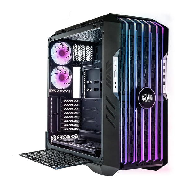 Cooler Master HAF 700 PC Case - Full-Tower, E-ATX Compatible, 5 x Pre-Installed Fans, Rotatable Radiator Bracket, TG Side Panel, Tool-Free Design, ARGB Controller Included