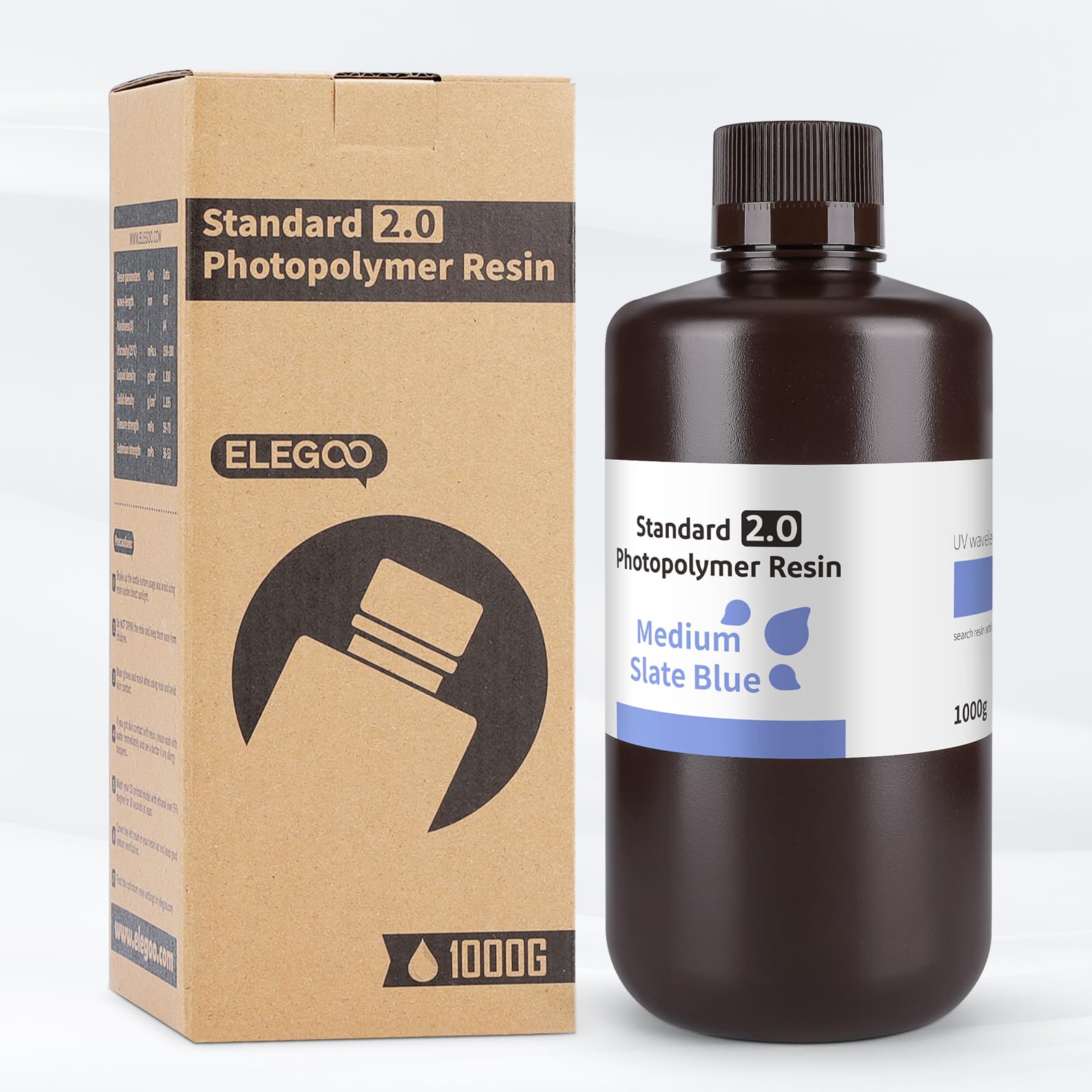 ELEGOO 8K 3D Printer Resin, Standard Photopolymer Resin 405nm UV-Curing Resin, Best for 8K/9K/12K/14K/16K LCD 3D Printer Space Grey 1000G