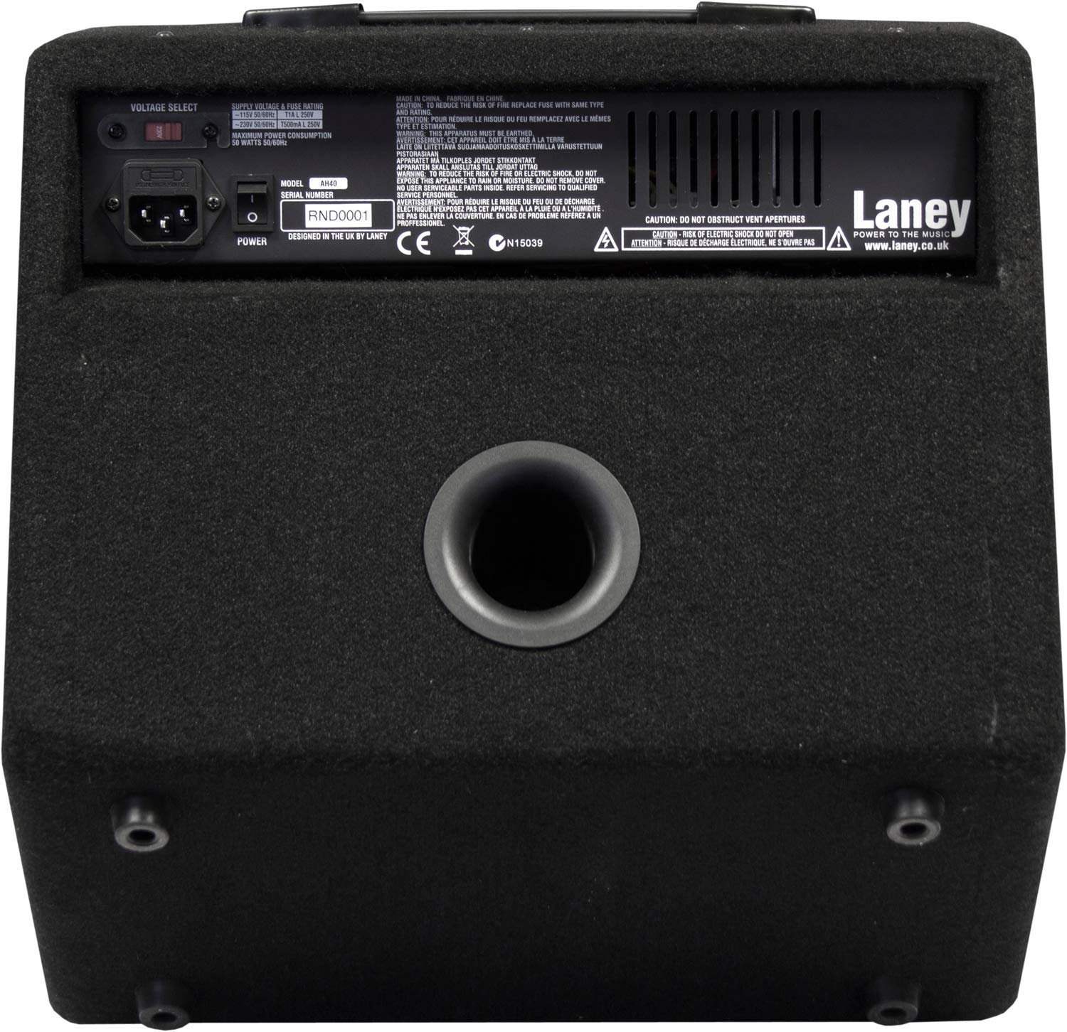 Laney AUDIOHUB Series AH80 - Multi-Input Combo Amp - 80W - 10 inch Woofer plus Horn, Black