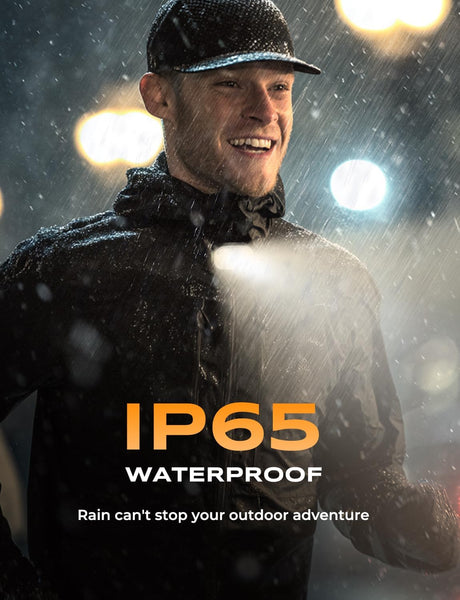 Glangeh 500LM Clip On Torch with Spot & Flood, 10 Mode Hands-Free Mini EDC Flashlight, Extended Runtime & IP65 Waterproof, Rechargeable Running Lights for Runners/Dog Walking/Hiking/Working/Camping