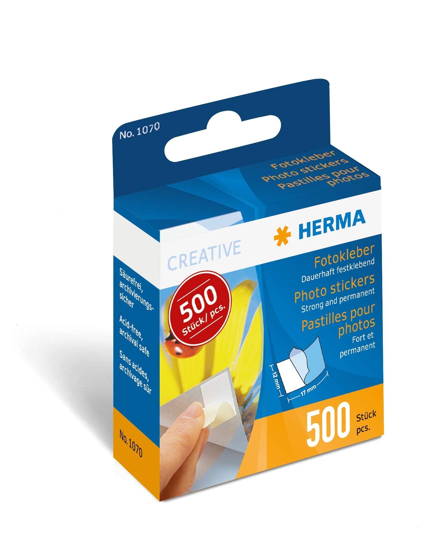 HERMA 9370 Photo Tapes, Pack of 20,000 Double-Sided Self-Adhesive Tapes for Albums, Scrapbooks, Guest Books, Adhesive Pads in Dispenser Box, White