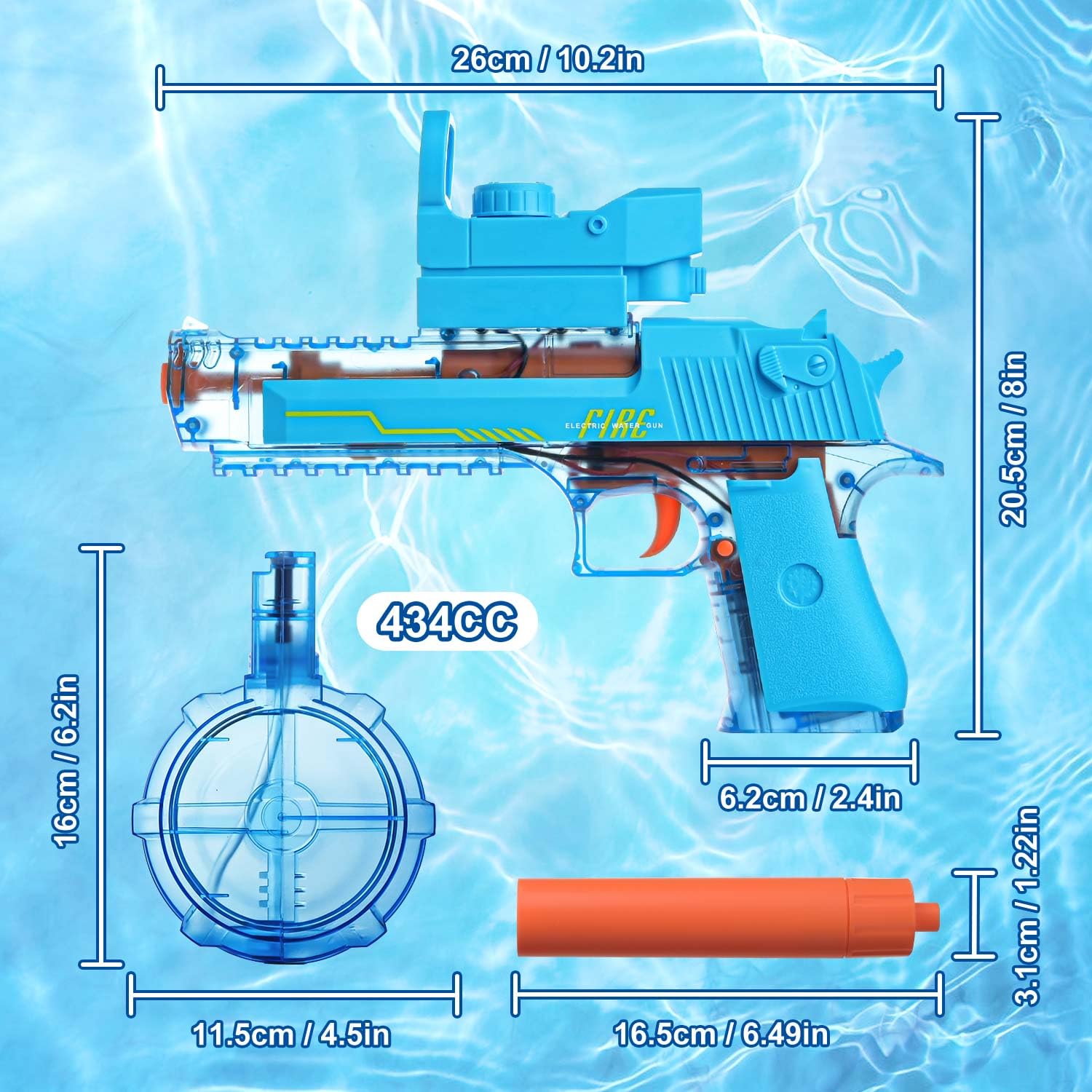 Electric Water Gun, Ultra-Long Range One-Touch Automatic Water Gun, Large Capacity Ultra-Long Standby, Suitable For Children Adults Summer Pool Party Beach Outdoor Use.