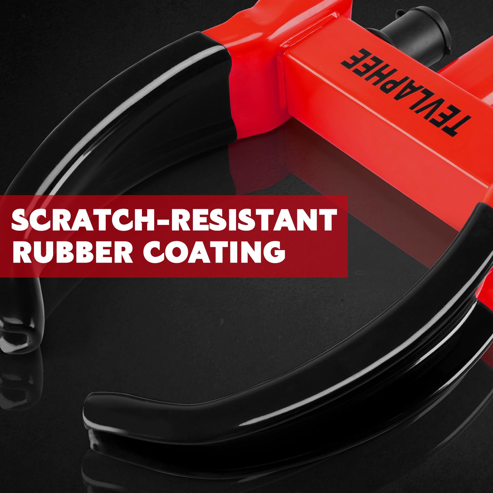 Tevlaphee Wheel Clamp Lock Heavy Duty Anti-Theft, Adjustable Security for Cars, Vans, Motorhomes (Fits 7-11" Tyres), Weatherproof & Vandal-Resistant Design (Red&Yellow)