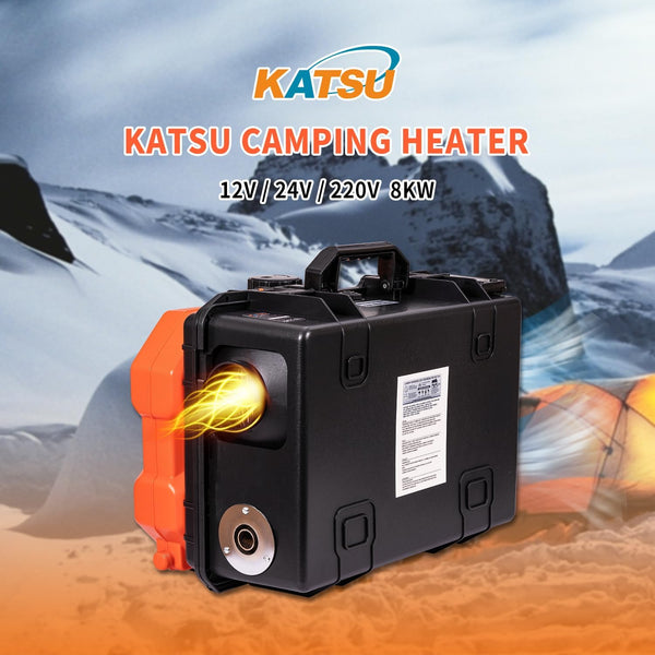 KATSU Tools Camping Diesel Air Heater 12V 24V 220V 8KW All-in-One Car Truck Diesel Parking Heater, with LCD Display and Remote Control, for Campers, RV, Boat, Trailer, Motorhomes