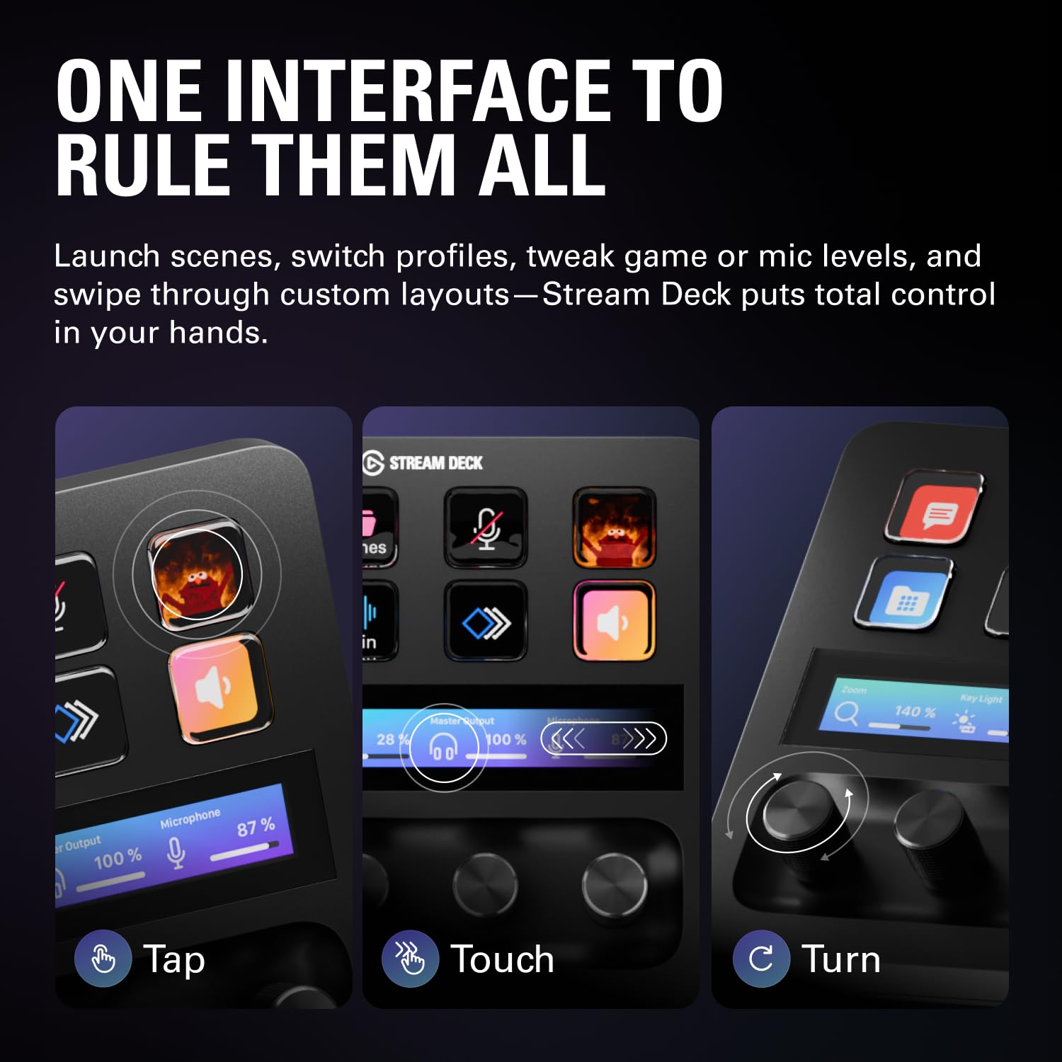 Elgato Stream Deck + White, Audio Mixer, Production Console and Studio Controller for Content Creators, Streaming, Gaming, with customizable touch strip dials and LCD keys, works with Mac and PC