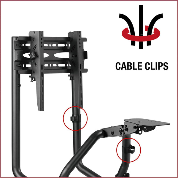 The Ultimate Racing Cockpit - suitable for Logitech, Fanatec, Thrustmaster, Xbox & Playstation, Pedal & Gear Shifter Mount – Reclining and Adjustable Seat for Racing Wheels