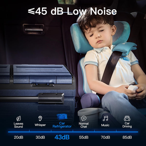 AAOBOSI Compressor Camping Fridge 95L, Car Fridge Dual Zone with 12/24V DC and 100-240V AC, -20°C to 20°C Portable Freezer for Car, Campervan, Lorry, Truck, Boat