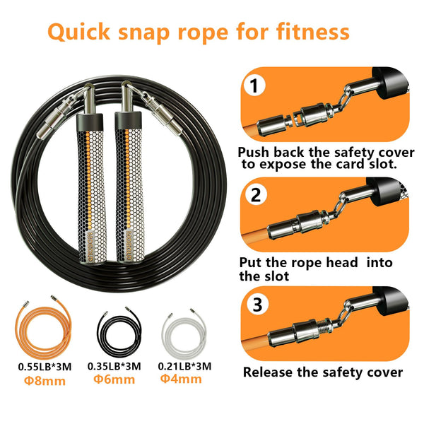 Mogold Weighted Jump Ropes for man&women fast clip interchangeable 1/4LB 1/2LB 1LB heavy jump ropes , Ball Bearing Design ? Weighted, Length