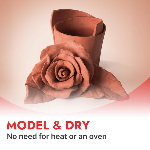 DAS Terracotta Air-Hardening 500g Modelling Clay, For Professionals & Hobbyists