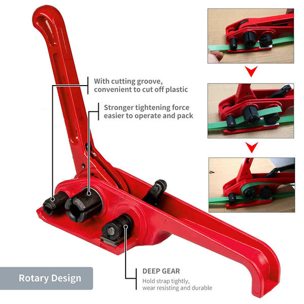 Complete Hand Pallet Packaging Strapping Kit with Tools, 200m PP Band, Metal Seals, and Edge Protectors for Secure Packing