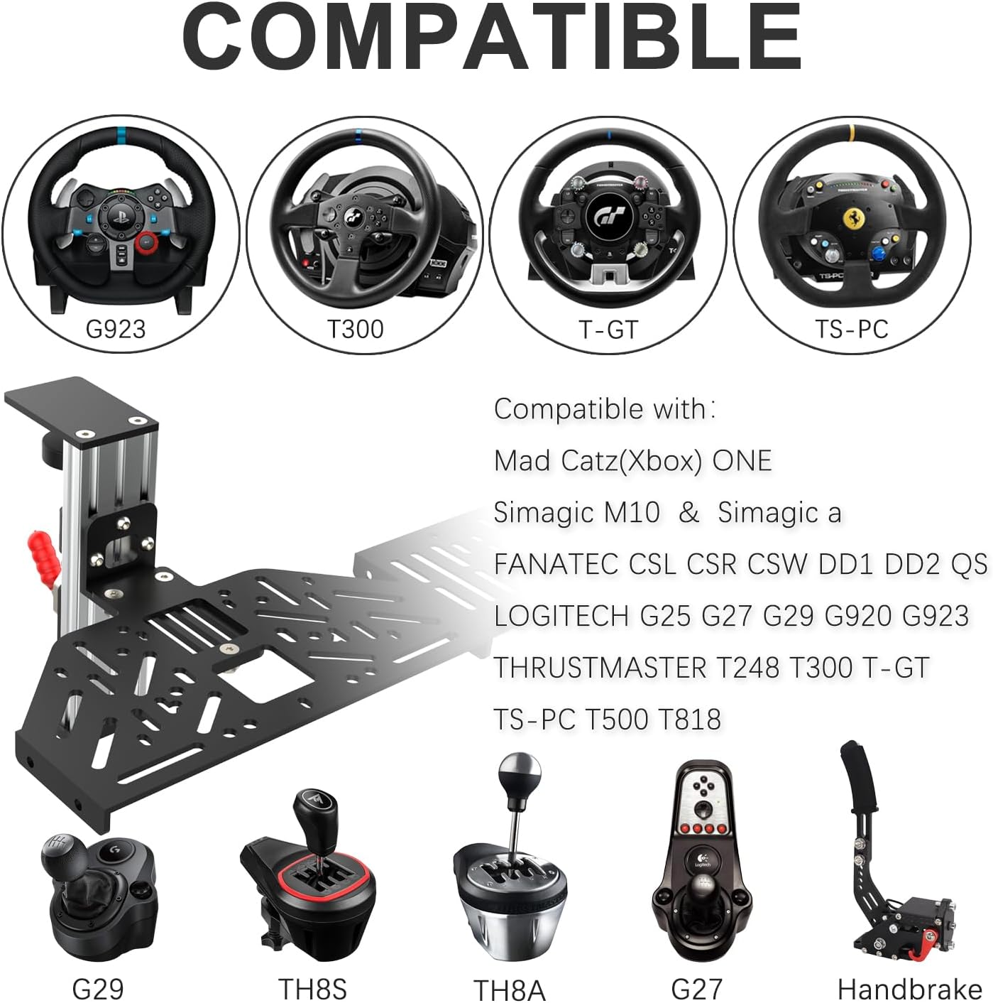 EG STARTS 1x Desk Mount Clamp for Sim Racing Wheel Stand Simulator Cockpit Wheel Stand Racing Steering Shifter Mount fit for Logitech G25 G27 G29 G920 G923 Thrustmaster T248 T300 T-GT TS-PC T500 T818