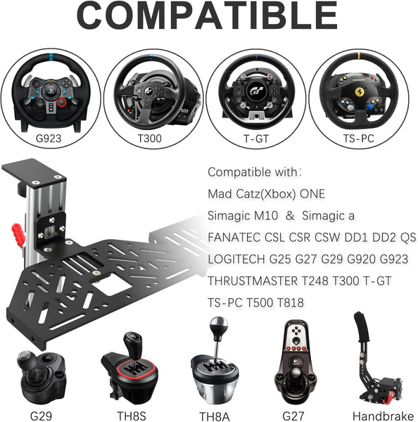EG STARTS 1x Desk Mount Clamp for Sim Racing Wheel Stand Simulator Cockpit Wheel Stand Racing Steering Shifter Mount fit for Logitech G25 G27 G29 G920 G923 Thrustmaster T248 T300 T-GT TS-PC T500 T818