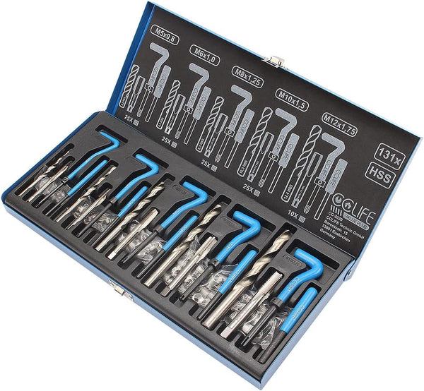CCLIFE Helicoil Thread Repair Tool Kit M5 M6 M8 M10 M12