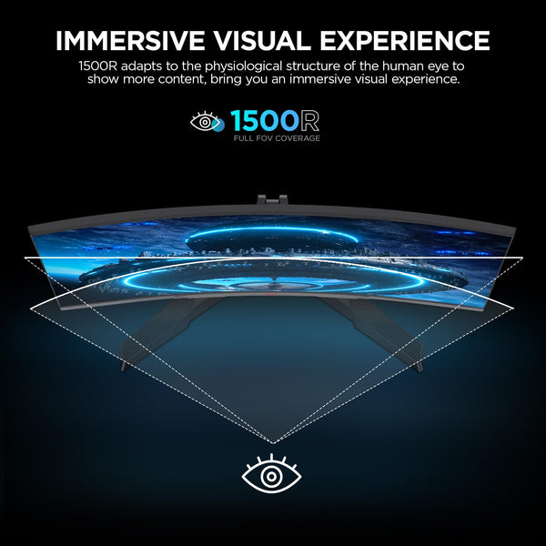 KOORUI 34 Inch Ultrawide Curved Gaming Monitor, 165Hz, WQHD 1440P, 1000R, MPRT 1MS, HDR 400, 2x HDMI 2.0, 1x DisplayPort 1.4, AdaptiveSync, Tilt/Height Adjustable, Black