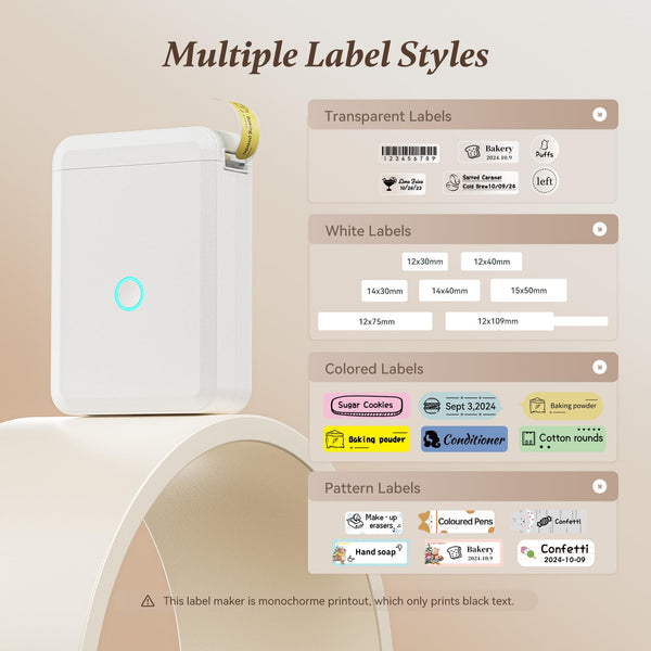 NIIMBOT Label Maker Machine, D110 Upgraded Version Sticker Printer Maker with 1 Roll White Starter Label Paper, Thermal Label Printer for School Office Home Organization