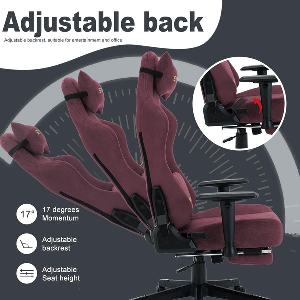 Symino Gaming Chair, Computer Chair with Footrest, Headrest and Lumbar Support, Ergonomic PC Chair, Height Adjustable Rotating Task Chairs, Blue