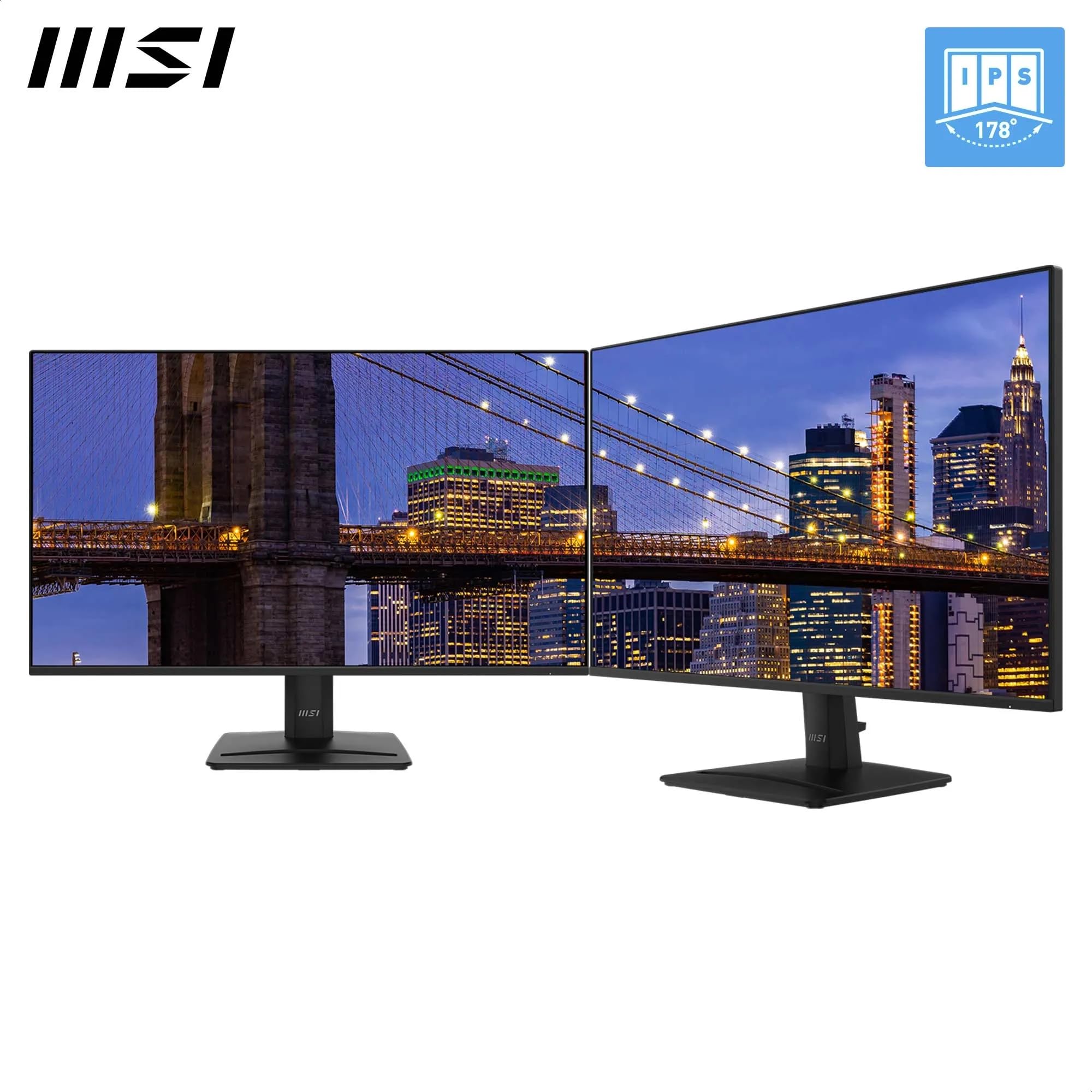 MSI PRO MP251 24.5 Inch Full HD Office Monitor - 1920 x 1080 IPS Panel, 100 Hz, Eye-Friendly Screen, Built-in Speakers, Tilt-Adjustable - HDMI 1.4b, D-Sub (VGA)