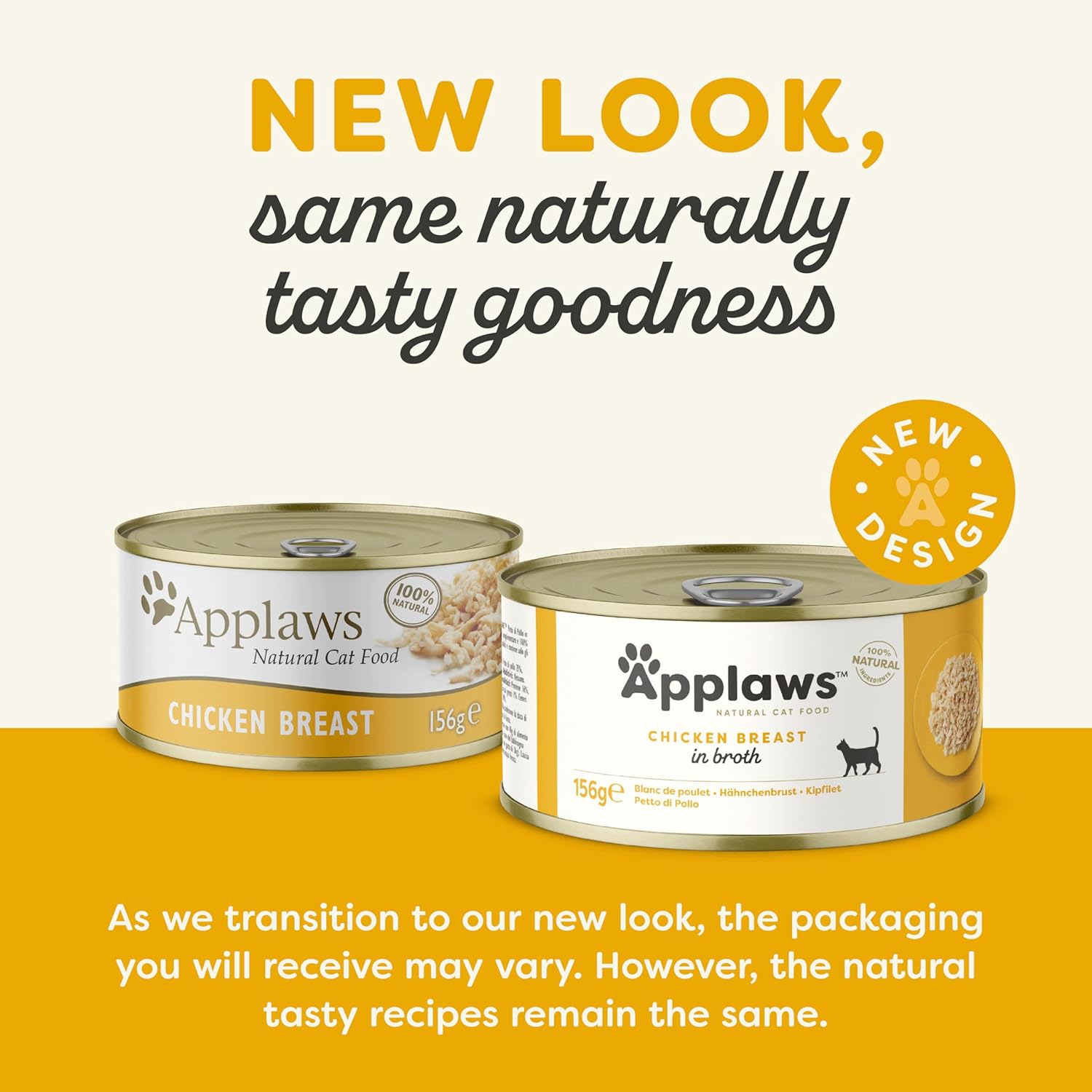 100% Natural Wet Cat Food, Chicken Breast In Broth 156 g Tin (Pack of 24)