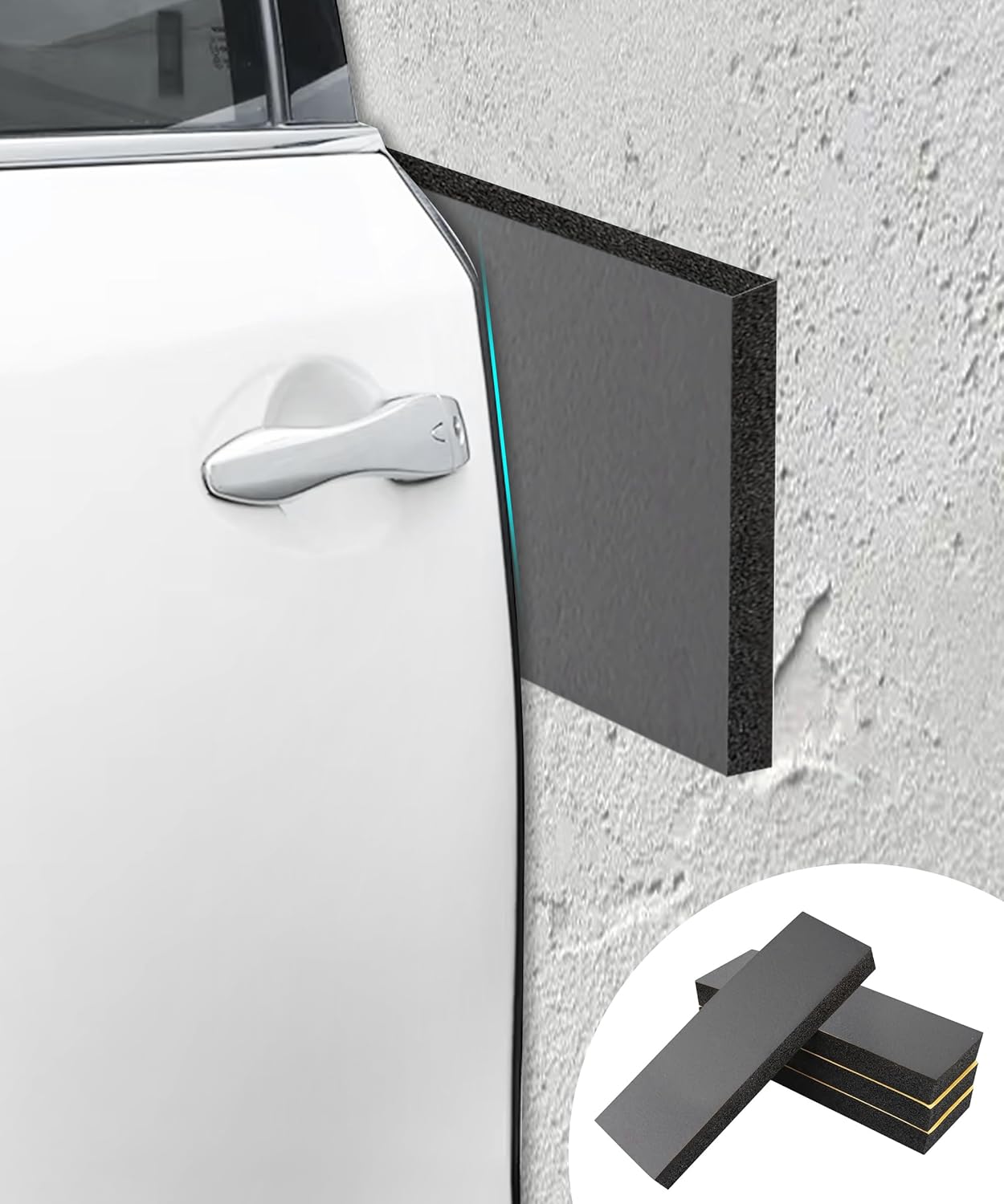 Flaconi 4pcs Car Door Edge Protector Guards,Garage Wall Protectors,Wall Bumper Guard Eva Foam Sheets,Garage Door Edge Protection Anti-scratch Car Parking Protector,Fits Garages,Outdoor Parking Lots