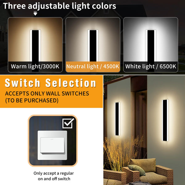 Mikeru 6500k Cool White Outdoor Wall Light, 150cm Modern Porch Wall Light, LED Vertical Long Acrylic Garden Fixture, IP65 Waterproof for Balcony, Living Room, Garage, Patio