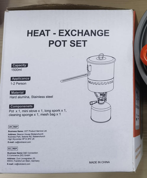 Odoland Camping Cookware Set, Outdoor Cooking Utensils Pots with Burner and Stove Foldable Cookware for Hiking, Trekking, Fishing and Backpacking