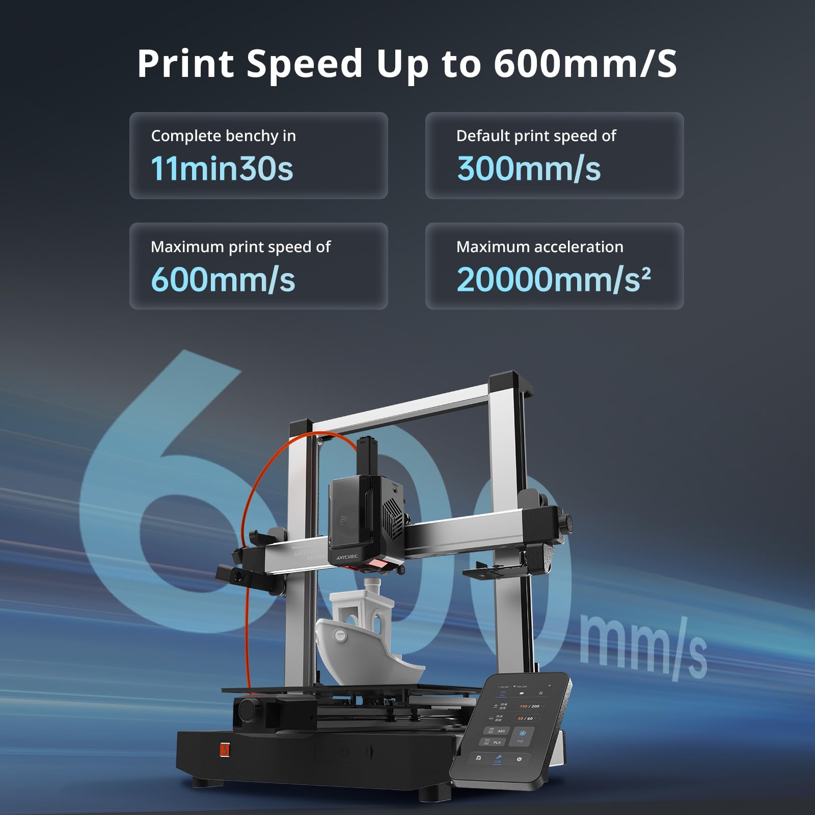 ANYCUBIC Kobra 3 V2 Combo 3D Printer, 600mm/s Fast Printing FDM 3D Printer, Multicolor Printing Up to 8 Colors, Active Drying, Upgraded Auto-leveling, Print Size 255x255x260mm, Realize Smooth Printing