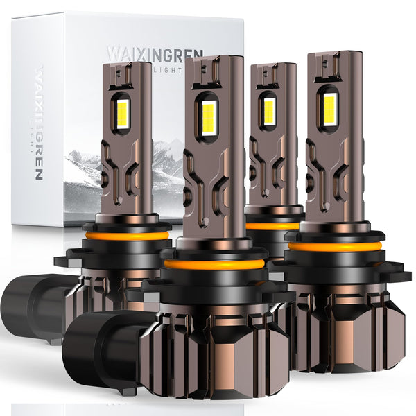 WAIXINGREN H4 Led Headlight Bulbs, 6500K Cool White, 60W 26000LM H4 Headlight Bulbs led with Fan, No Adapter Required, Plug and Play Easy Installation, Pack of 2 (H4/9003/HB2)