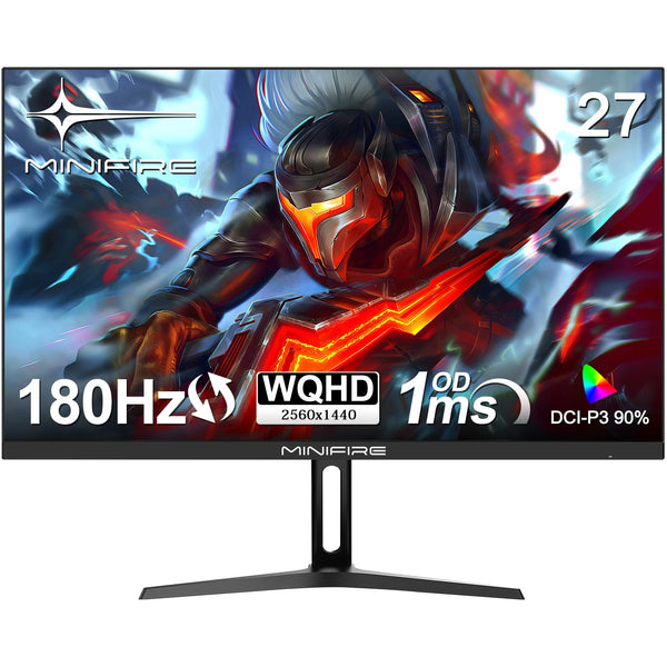 Minifire 27 Inch Gaming Monitor, 180Hz, Curved Gaming Monitor, Built in Speaker, Crosshair, 1Ms, sRGB130%, FHD 1080P Computer Screen, VESA Compatible, Eye Care Adaptive Sync HDMI＆DP Prots （MFG27C1 ）