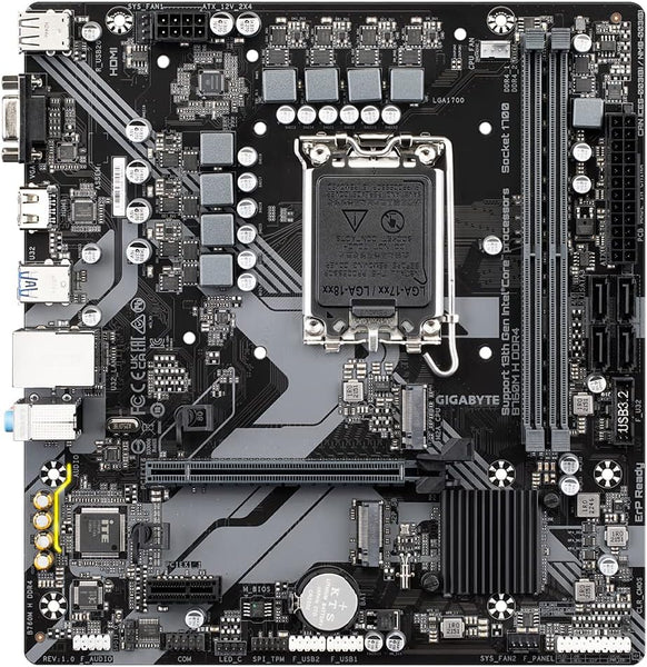 Gigabyte B760M H DDR4 Motherboard - Supports Intel Core 14th Gen CPUs, 6+1+1 Phases Digital VRM, up to 3200MHz DDR4 (OC), 2xPCIe 4.0 M.2, GbE LAN, USB 3.2 Gen1