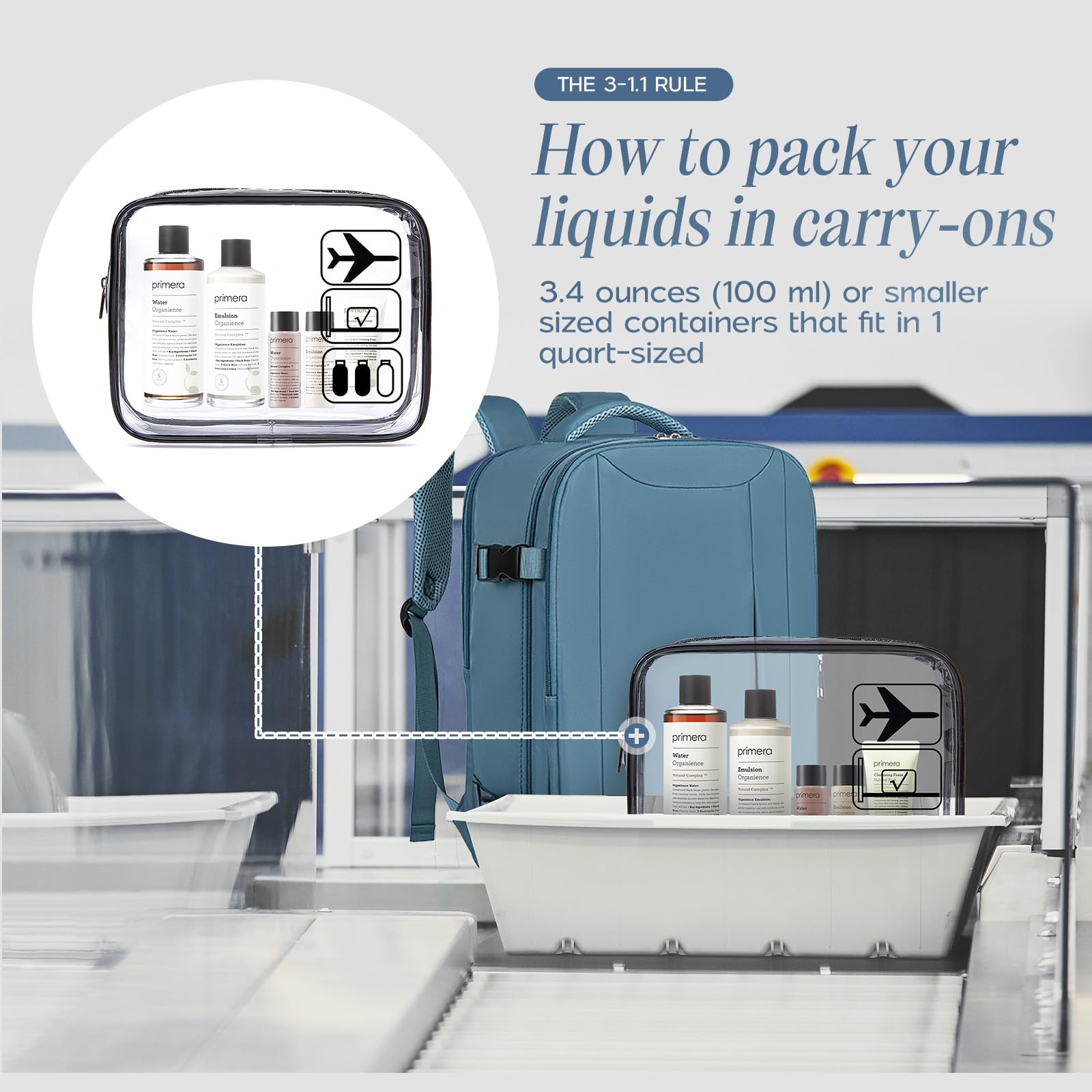 Xkdoai for Ryanair Cabin Bags 40x20x25, Travel Backpack with TSA Approved Clear Bag, Travel Bag Underseat Carry-ons Hand Luggage Bag for Travelling Casual Daypack for Ryan Air Plane