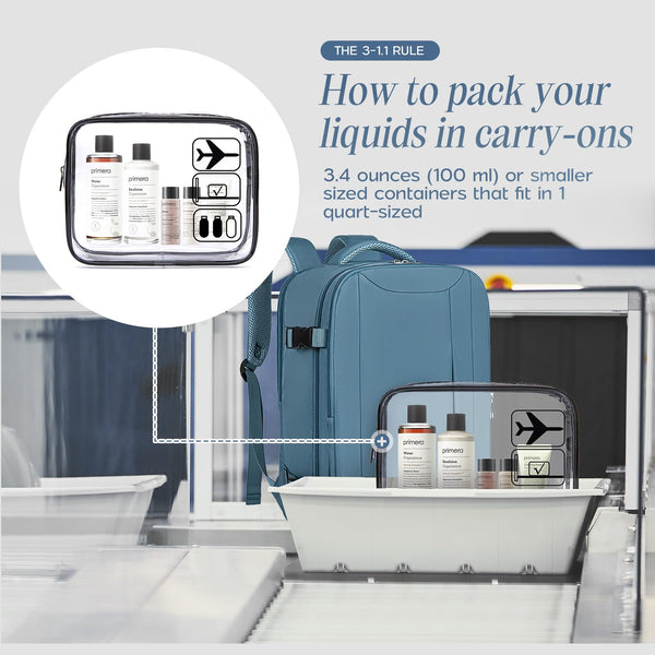 Xkdoai for Ryanair Cabin Bags 40x20x25, Travel Backpack with TSA Approved Clear Bag, Travel Bag Underseat Carry-ons Hand Luggage Bag for Travelling Casual Daypack for Ryan Air Plane