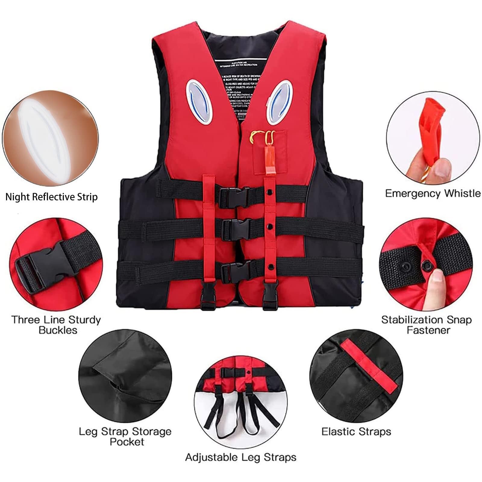 Swim Jacket - Paddle Board Life Jacket for Adult Adjustable Buoyancy Aids Swim Safety Snorkeling Vest for Kayaking Floatation Device Surfing Outdoor WaterSports(Blue,XL)