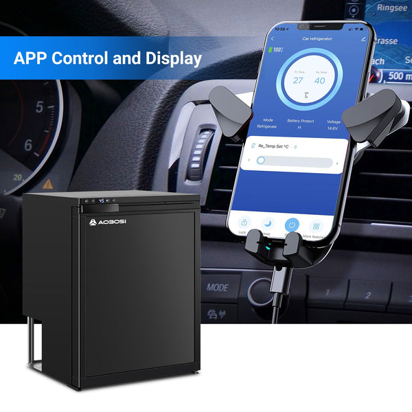 AAOBOSI 83L Campervan Fridge, Camping Refrigerator with APP Control, 12V Fridge Freezer for Campervan, Car, Truck, Boat, Motorhome, Travel