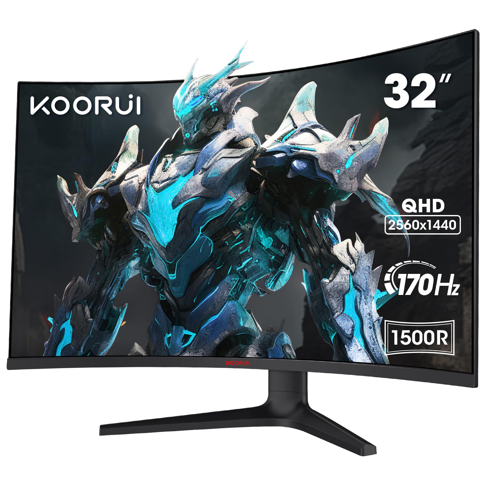 KOORUI 34 Inch Ultrawide Curved Gaming Monitor, 165Hz, WQHD 1440P, 1000R, MPRT 1MS, HDR 400, 2x HDMI 2.0, 1x DisplayPort 1.4, AdaptiveSync, Tilt/Height Adjustable, Black