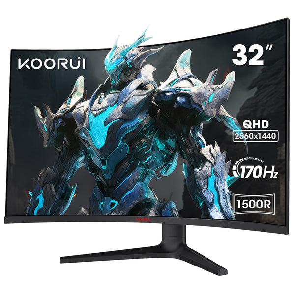 KOORUI 34 Inch Ultrawide Curved Gaming Monitor, 165Hz, WQHD 1440P, 1000R, MPRT 1MS, HDR 400, 2x HDMI 2.0, 1x DisplayPort 1.4, AdaptiveSync, Tilt/Height Adjustable, Black