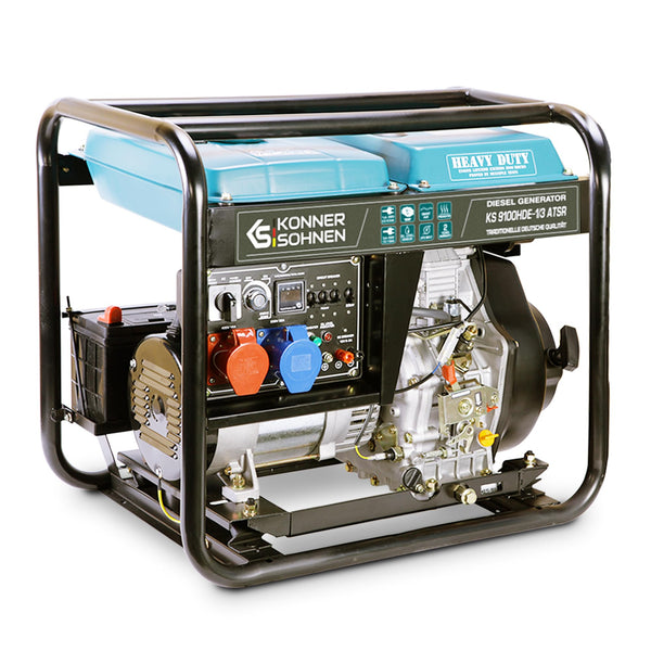 KS 9300DE-1/3 ATSR, diesel emergency generator 7500 W (400 V) / 6500 W (230 V), VTS phase switching system, diesel power generator EURO 5, LED display, air preheater, ATS connection