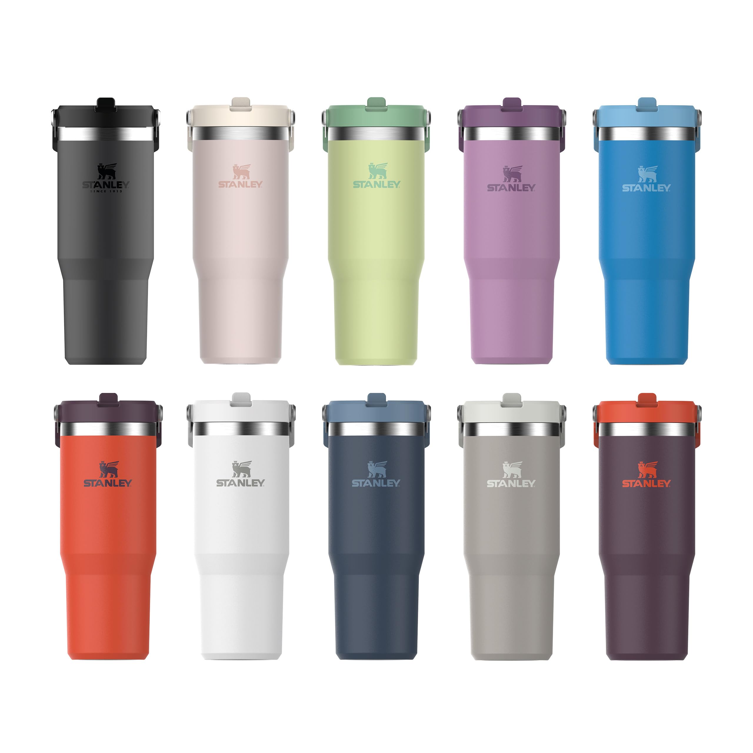 Stanley Flip Straw Tumbler 1.0 Water Bottle With Straw 0.89L - Keeps Cold For 12+ Hours - Easy To Carry - Dishwasher Safe - Stainless Steel Thermal Flask - BPA-Free Travel Mug - Navy