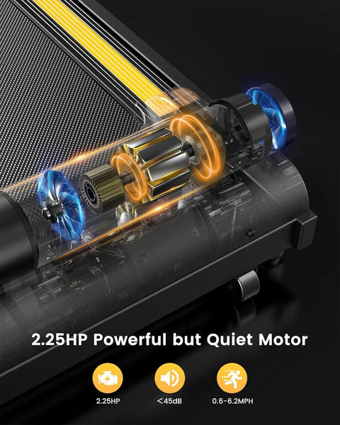 UREVO Treadmills for Home Foldable with 12 HIIT Modes, 1-10 KM/H Walking Pad Running Machine, Compact Portable Folding Treadmill with LCD Display, Full Exercise - Aerobic and Anaerobic Balance