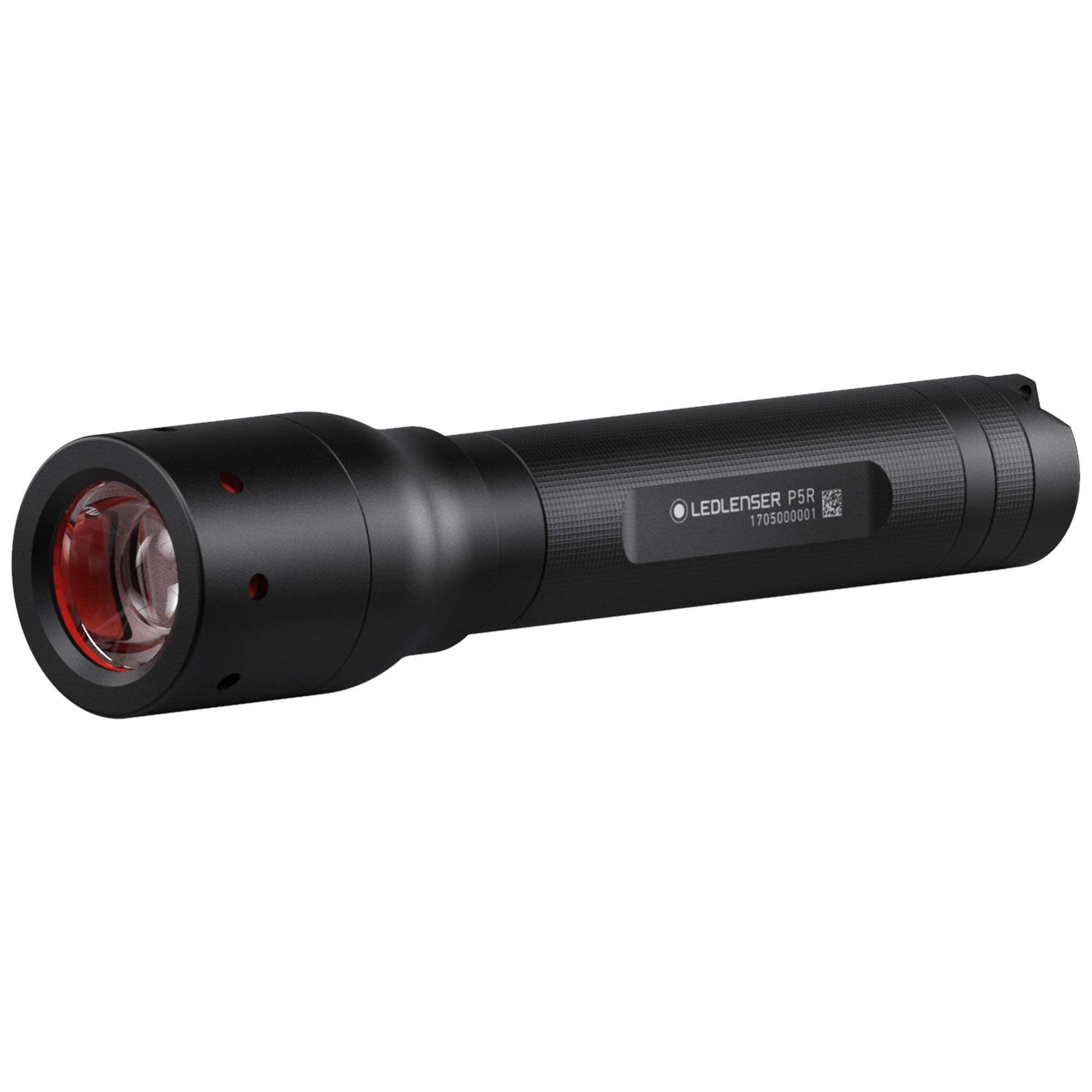 Ledlenser P7R torch LED, 1000 lumens, rechargeable Lithium 18650 battery, 210m long distance beam, focusable, up to zu 40h runtime, incl. magnetic charging system and wall mounting, Flashlight