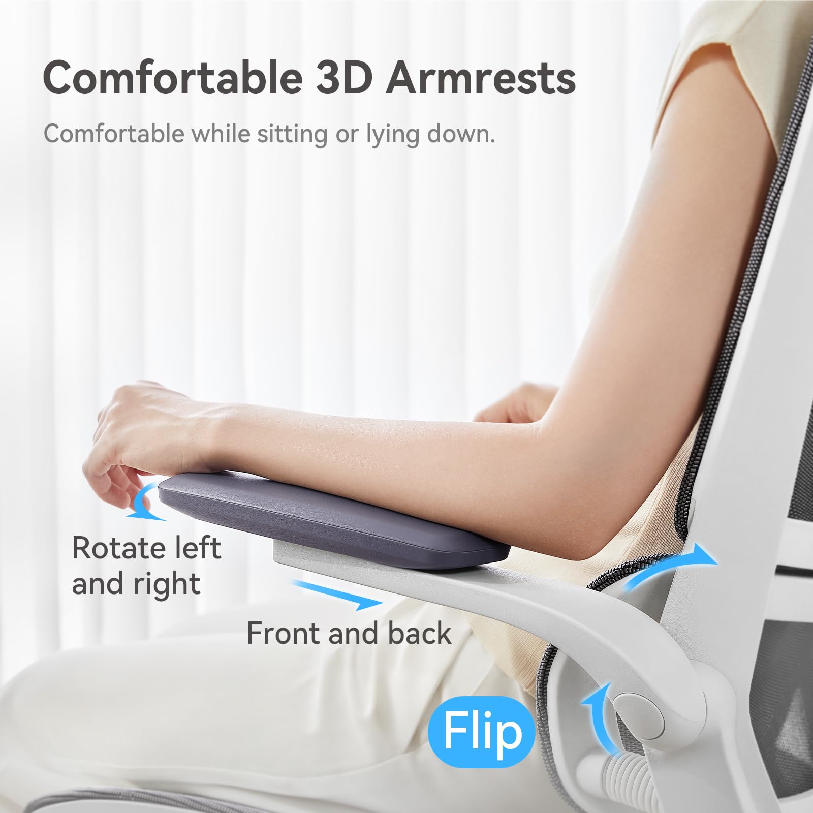 SIHOO M59AS Ergonomic Office Chair, Desk Chair with 3D Coordinated Flip-up Armrests, Computer Chair with Dual Back Design and Adaptive Dynamic Lumbar