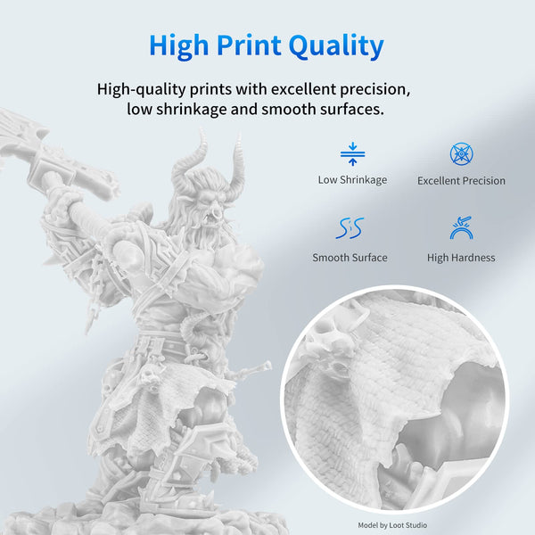 ANYCUBIC Standard 3D Printer Resin, LCD UV 405nm Rapid Photopolymer 3D Resin for 6K/8K/12K/14K LCD 3D Printers(1000g, Grey)