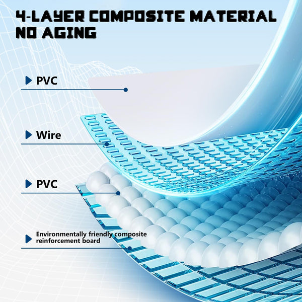 Foldable Non-Inflatable Pool – 2.23m Heavy-Duty PVC Bathing Pool, Large Garden Pool with Quick Drain Valve & Anti-Slip Design, Includes Repair Patch – Blue