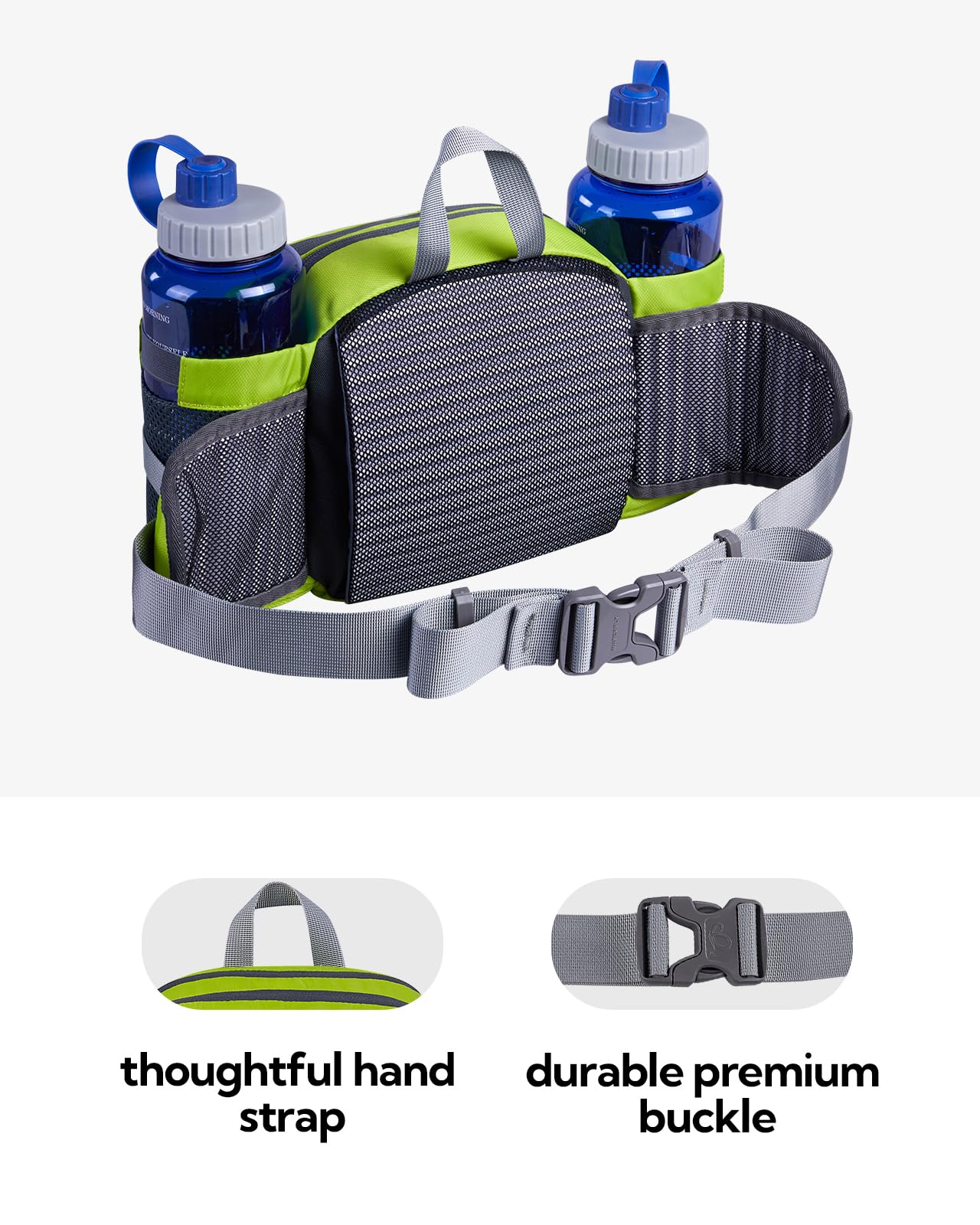 Waterfly Hiking Waist Pack Bum Bag Waist Bag with Bottle Holder Running Bag for Camping Climbing Travel Cycling and Dog Walking