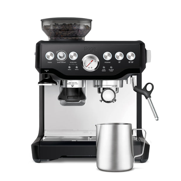 Sage - The Barista Express - Bean to Cup Coffee Machine with Grinder and Milk Frother, Black Gloss