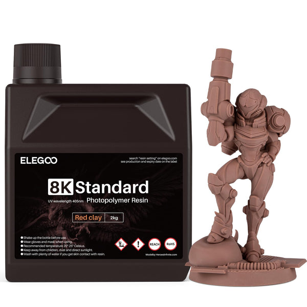 ELEGOO 8K 3D Printer Resin, Standard Photopolymer Resin 405nm UV-Curing Resin, Best for 8K/9K/12K/14K/16K LCD 3D Printer Space Grey 1000G